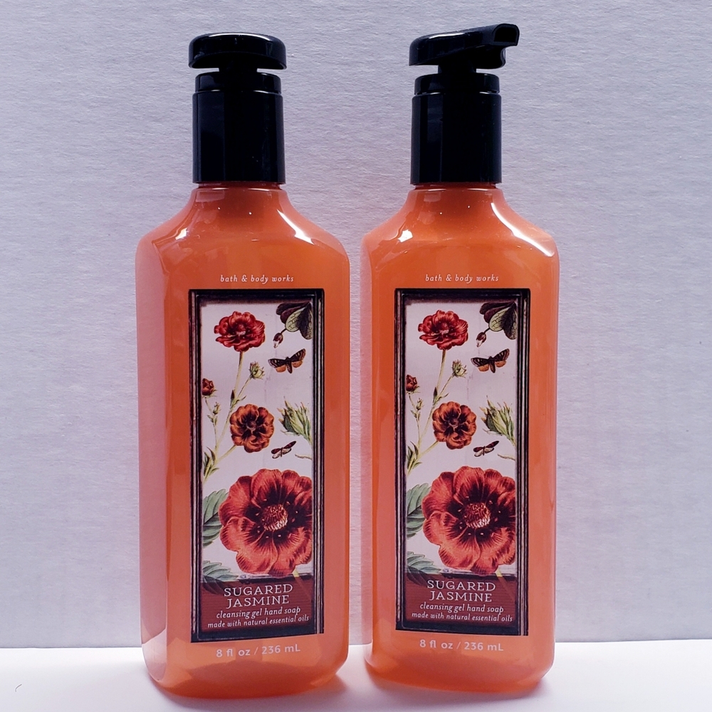 Bath & Body Works SUGARED JASMINE Cleansing gel Hand Soap, 8 fl oz (2 Pcs)